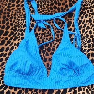 No Boundaries Blue Bikini Top